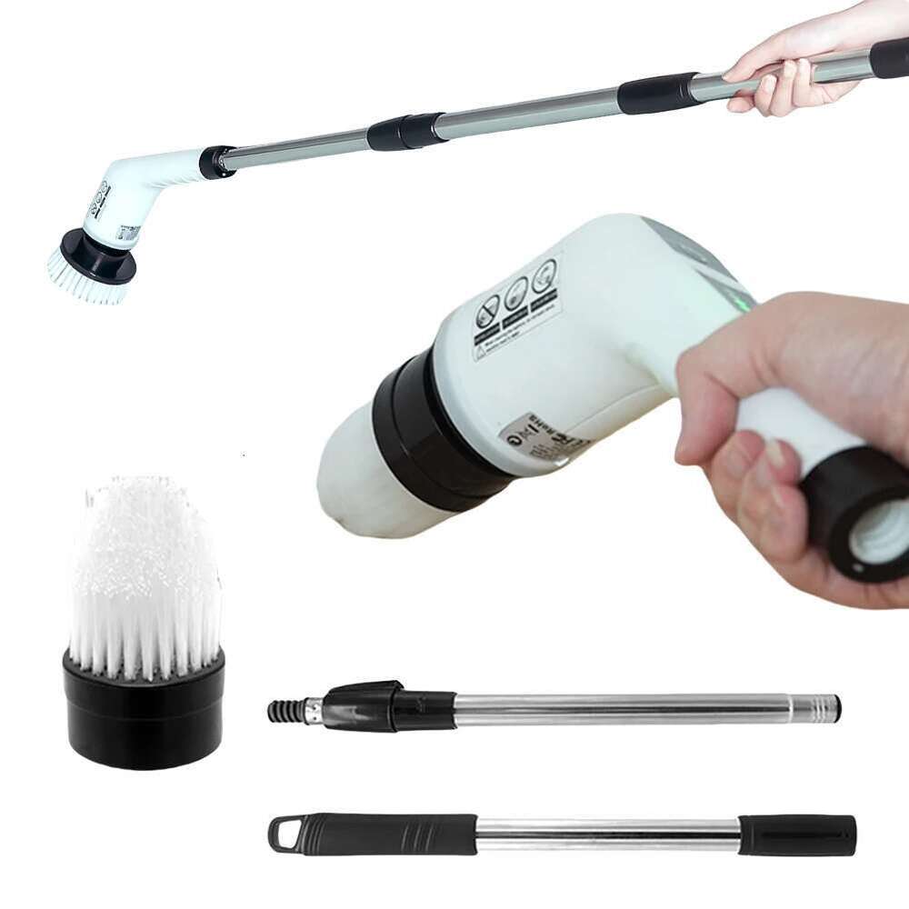 Spin Spinning Detachable Handle Shower Scrubber Electric Washing Up Brush For Tiles Glass Grill