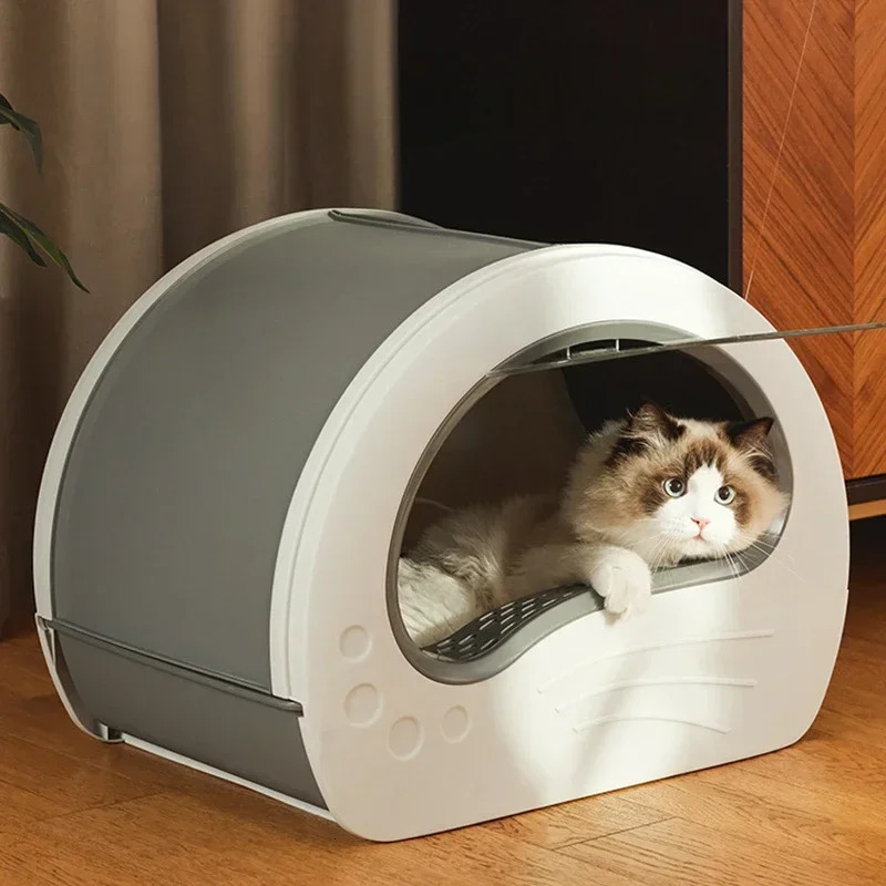 Fully Enclosed Cat Toilet with Litter Shovel Drawer-type Litter Box Large Capacity Anti-splash Pet Litter Box Cat Supplies 250414