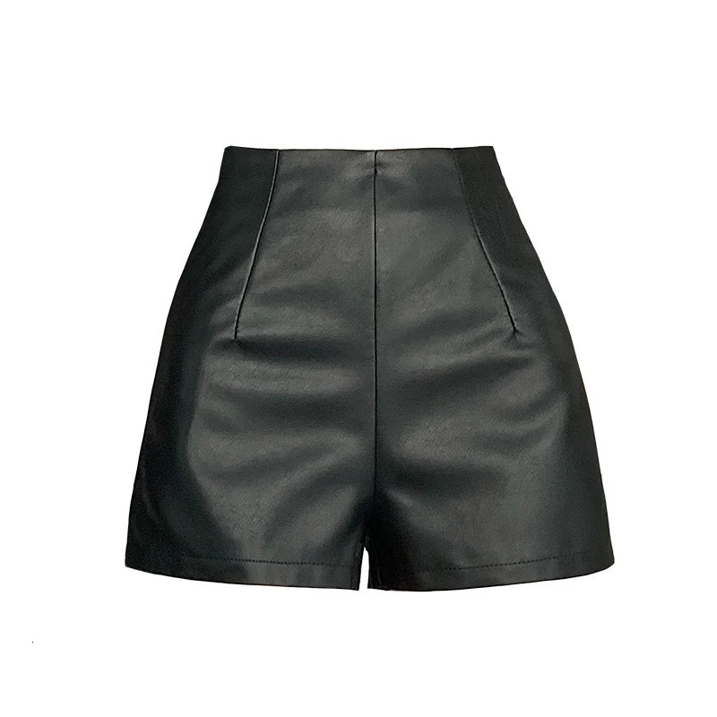 Black Sexy Thicken Pu Shorts Women Clothing High Waisted Winter Faux Leather Short Pants For Boots 250415