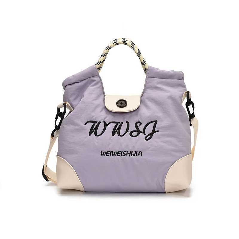 2025 Embroidered Monogram Tote Bag Korean Inspired Shoulder Purse for Women Spacious Crossbody Bag Spring Summer EssentialW251115