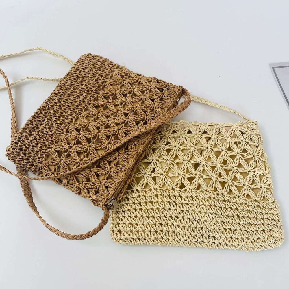 Handmade Beach Bag New Minimalist Artistic Women's Small Square Bag, Seaside Vacation Fashion Forest Style Leisure Single Shoulder Crossbody Hand