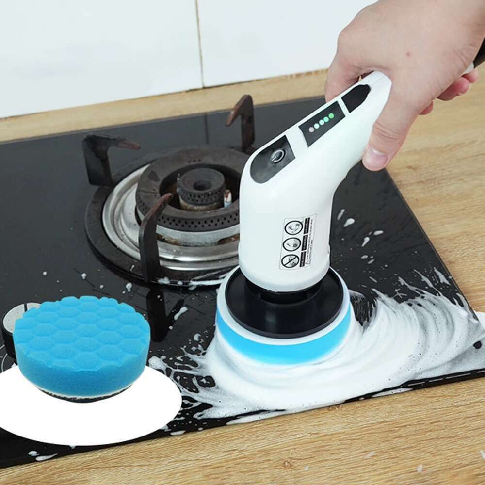 Spin Spinning Detachable Handle Shower Scrubber Electric Washing Up Brush For Tiles Glass Grill