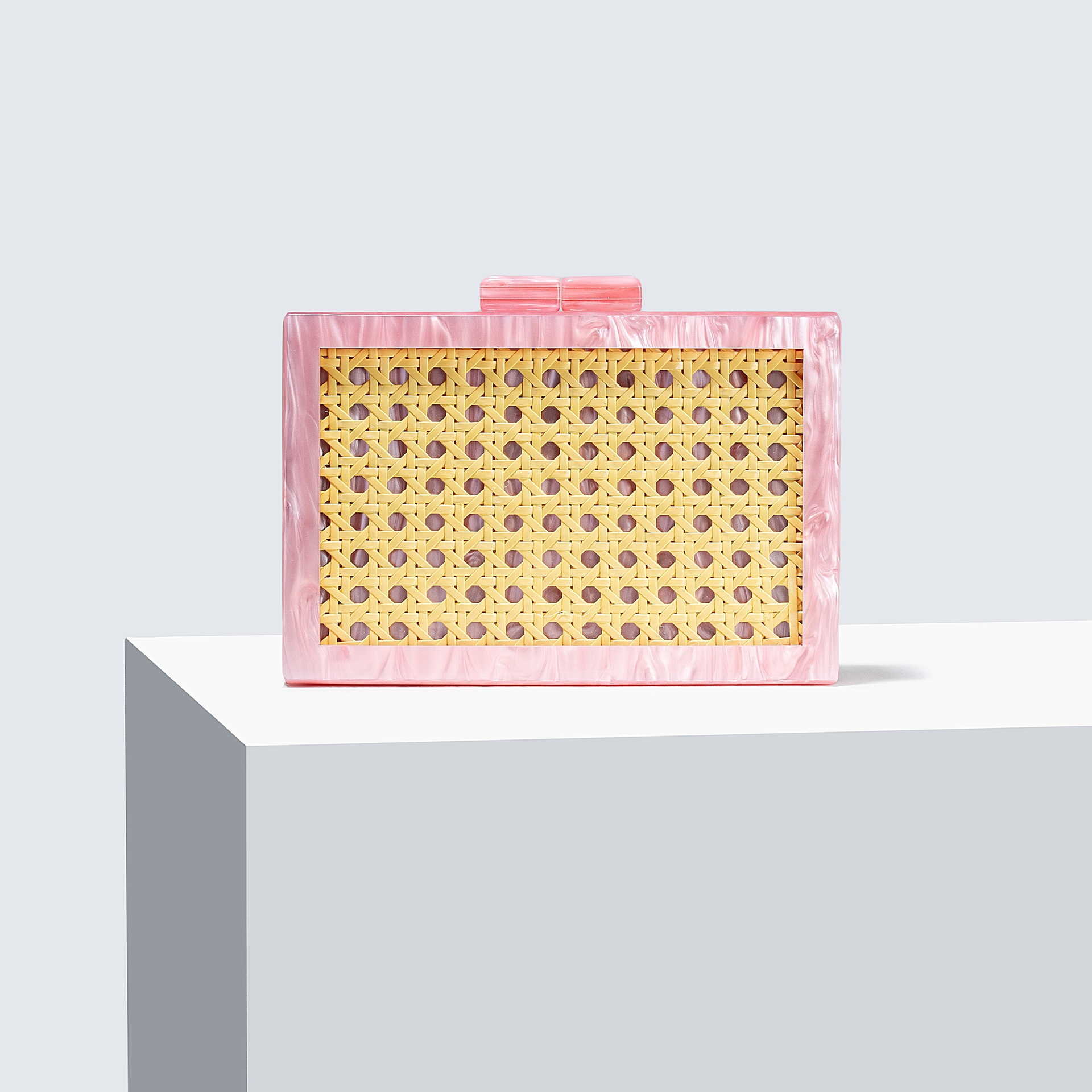 Womens New Fashion Green Vine Weaving Acrylic Dinner Bag Single Shoulder Oblique Cross Banquet Handbag