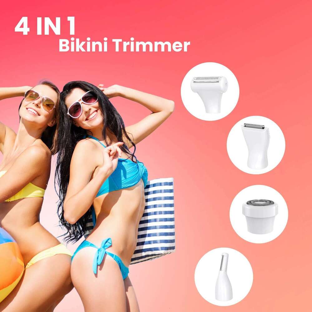 MAXGROOM 4 In 1 Electric Shaver For Women Bikini Trimmer Facial Mustache Shavers Body Underarms Legs Portable Painless Epilator