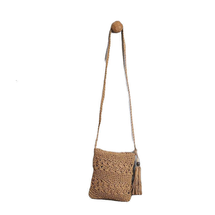 Handmade Beach Bag 2024 New Fashion Women's Single Shoulder Diagonal Straddle Grass Woven Bag Instagram Style Kq2