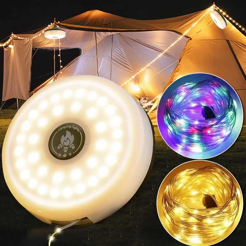 LED Camping String Lights Portable Rechargeable Fairy Light Waterproof Outdoor Tent Yard Garden Decoration Lighting Holiday Gift M251115