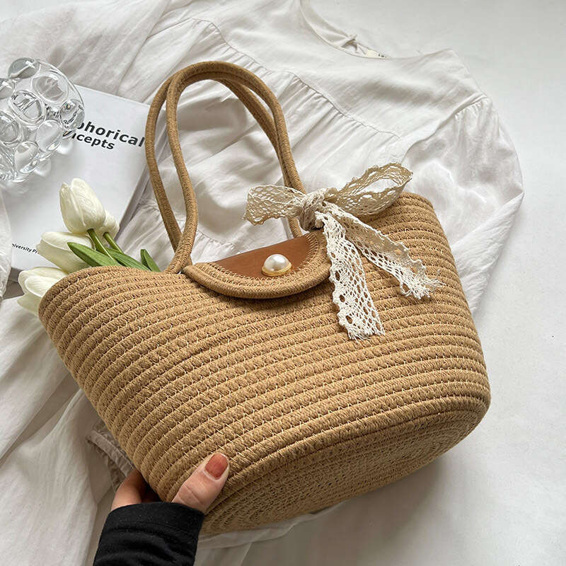 Handmade Beach Bag New Straw Bag, Woven Vacation Backpack, Fashionable And Versatile, Single Shoulder Large Capacity Tote Travel Beach Bucket Bag Kq2