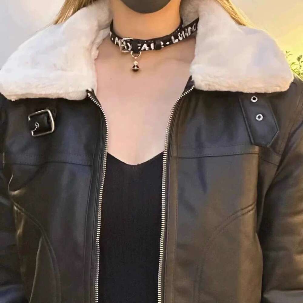 Queen Dowager's Letters, Sweet And Cool Leather Rope Belt, Three-Dimensional Saturn Necklace, Collar, Choker Bracelet, Worn Twice