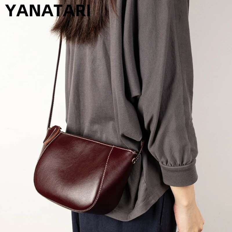 Designer Bag YANATARI Underarm Cowhide Genuine Leather Handbags Women Vintage Shoulder Bag Female Small Crossbody Bags High Quality