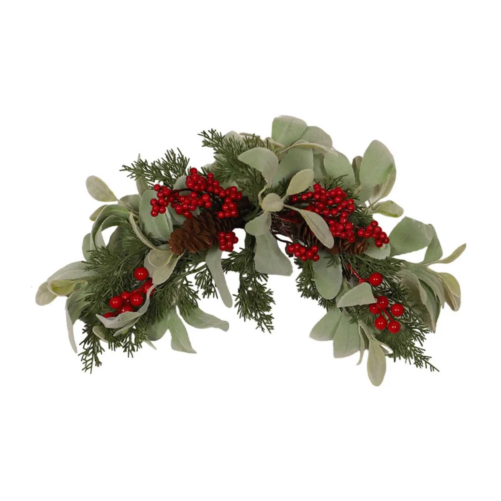Christmas Swag Garland with Pinecones and Red Berries Creative Artificial Wreath for Office Home Festive Xmas Party BedroomM251115