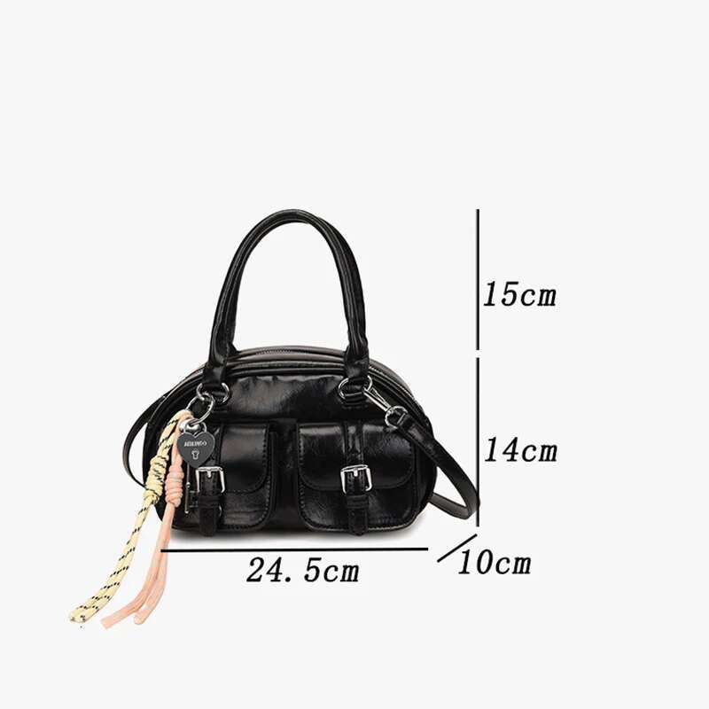 Brand Multi-Pocket Bowg Lady Batik Handbag Leather Buckle Design Shoulder Versatile Crossbody Bag
