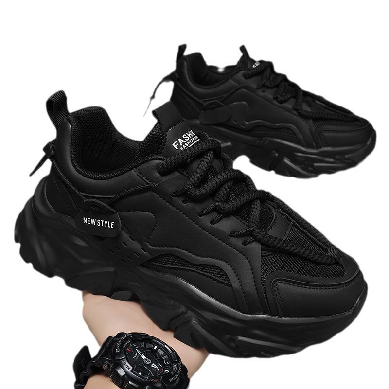 Men's Summer Breathable New Casual Black Sports Mesh Platform Daddy Work Labor Protection Shoes