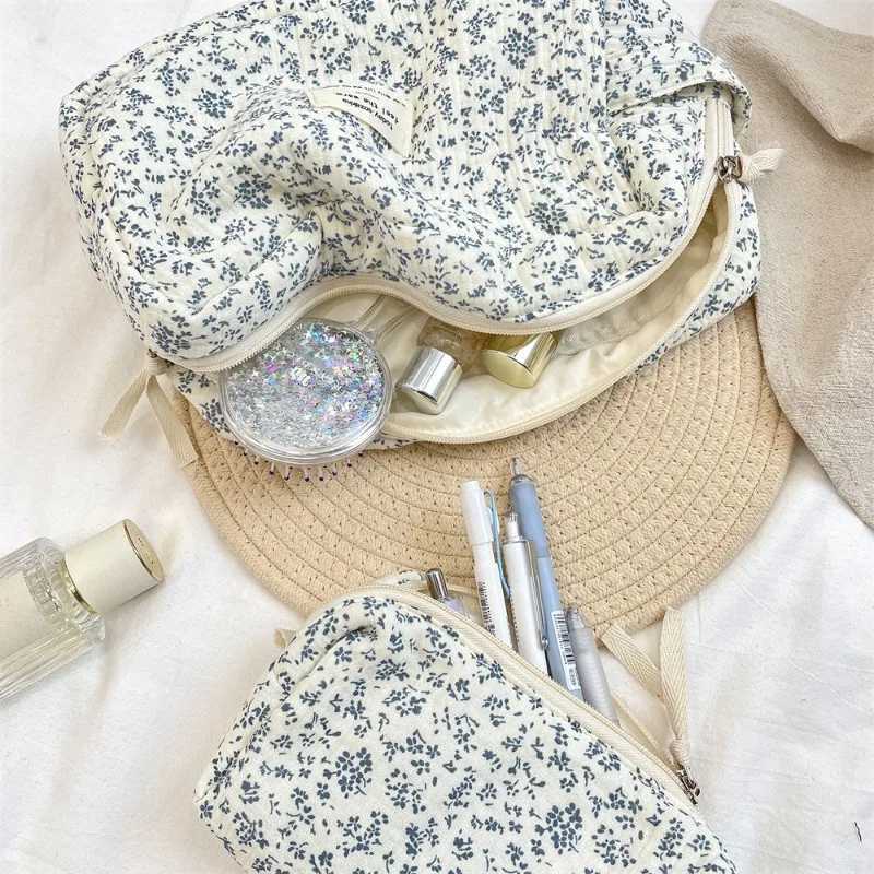 Large capacity blue Begia cosmetic bag travel toilet organizer makeup bag womens travel essential storage bagXJ250415