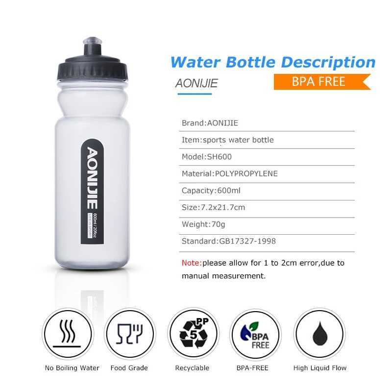 AONIJIE SH600 600ml Sports Squeeze Bike Bicycle Water Bottle Kettle For Running Hydration Pack Backpack Waist Bag CyclingW251114