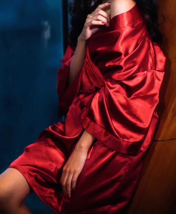 Summer Champagne Chinese Bride Wedding Robe Satin Sleepwear Women Nightgown Sexy Nightdress Lady Kimono Bathrobe Gown Negligee C251115