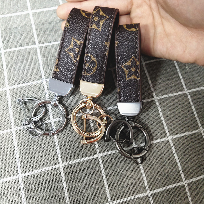Free Shipping keychains designer Fashionable Floral Print Metal Car Keychain, High-End Universal Key Ring Holder for Men and Women