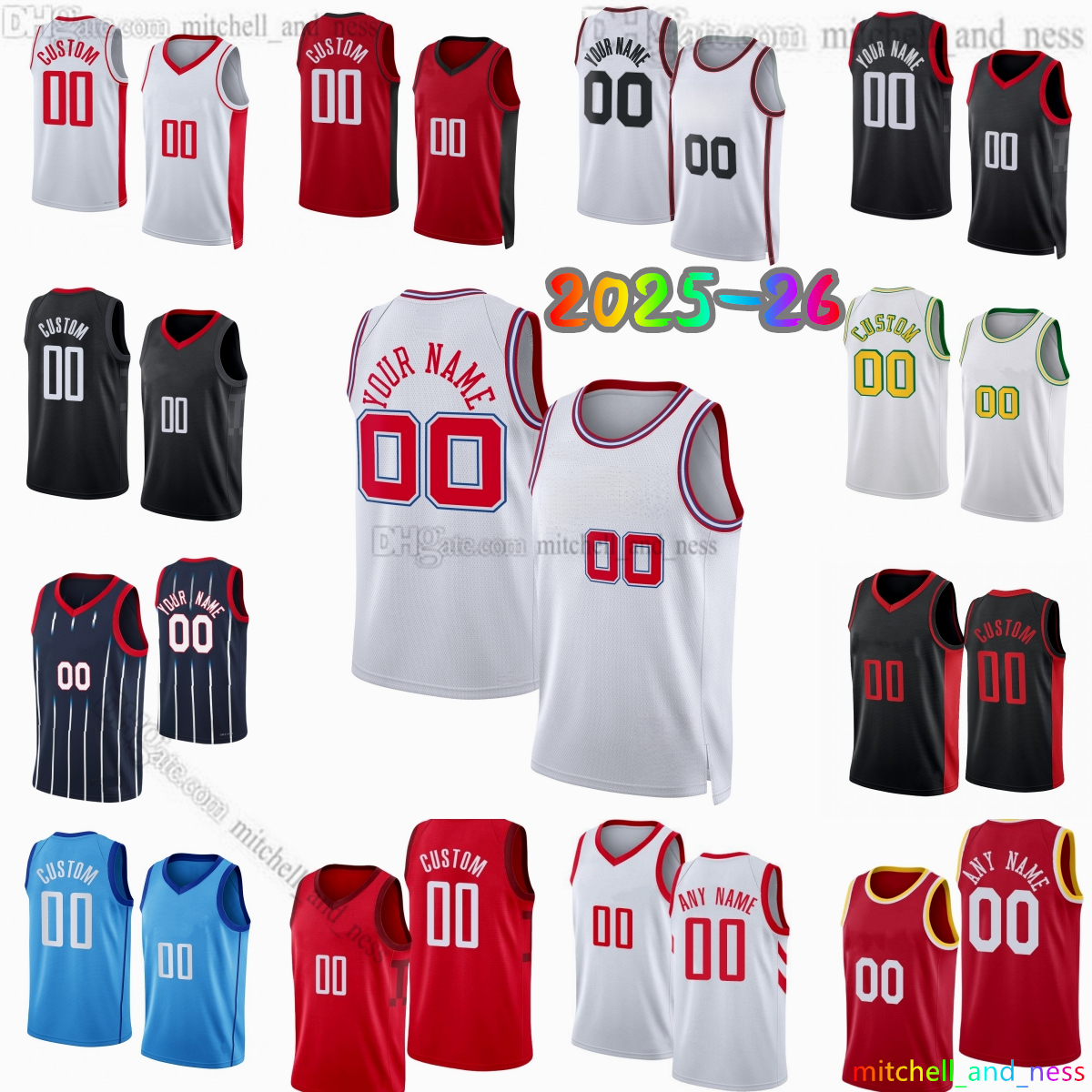 Custom 2025-26 City 7 Kevin Durant Printed Basketball Jersey 28 Alperen Sengun 1 Amen Thompson 5 Fred VanVleet 10 Jabari Smith Jr. 17 Tari Eason Sheppard Jerseys Shorts