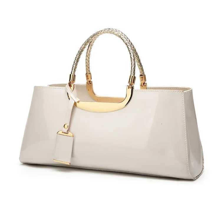 European and American fashion light glue lacquer leather portable womens bag one shoulder wedding bag bride bag banquet bagW251115