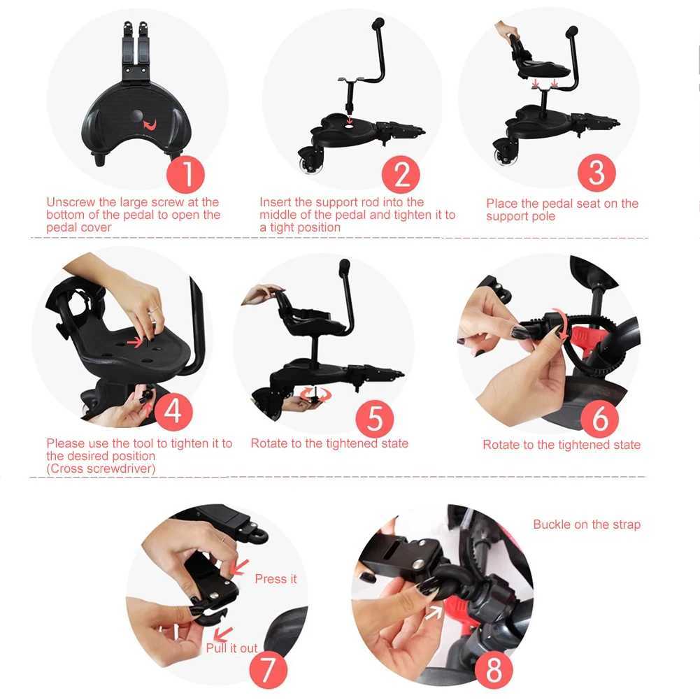 Baby stroller pedal adapter child standing board with seat baby stroller auxiliary trailer footstool pedal accessories X250415