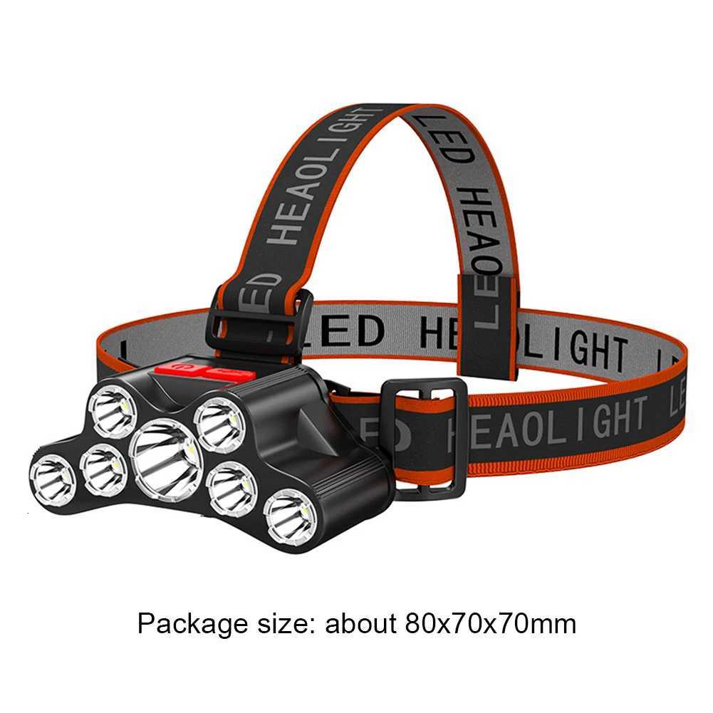 High Brightness Head Light 7 LED Flashlight USB Rechargeable 300LM Torch Cycling Light Waterproof Camping Hiking Headlamps M251115
