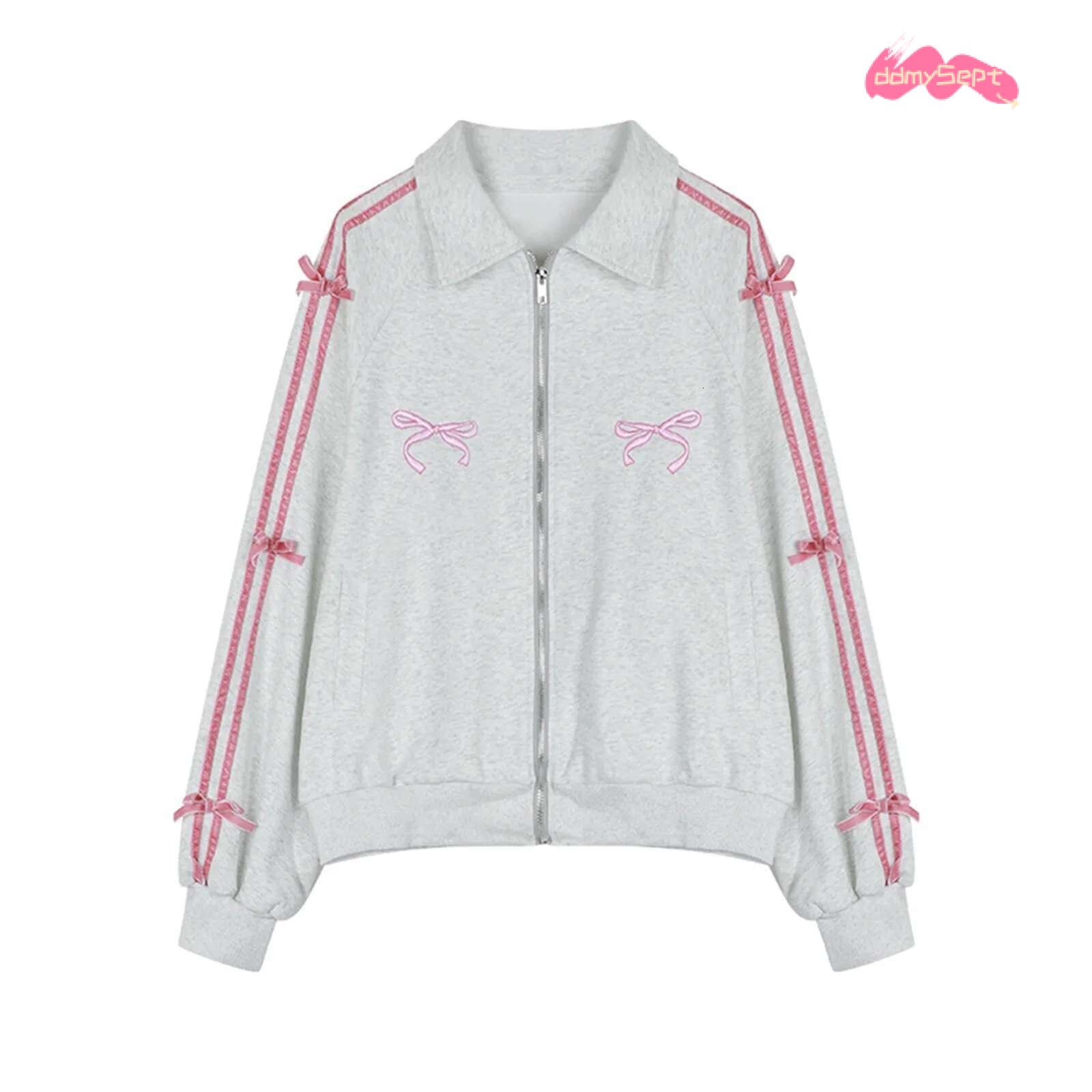 Casual Set Women Bowknot Sweatshirt Jacket + Half-Body Korean Kpop Y2k Bow Embroidered Zip Up Hoodies And Mini Skirt Sets ddmySept