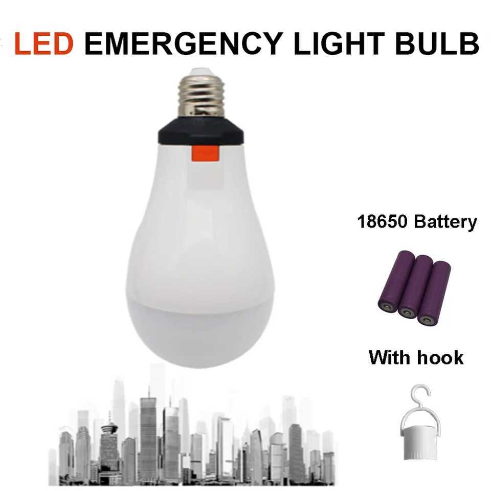 18650 Removable Battery Outdoor Camping Rechargeable Bulb Power AC 85-265V Lighting 5-8 Hours LED Emergency Bulb C251115