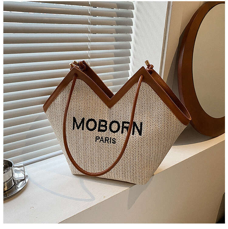 Handmade Beach Bag Simple Grass 2024 Summer New Casual Shoulder For Women Beach Woven Tote Bag Kq2