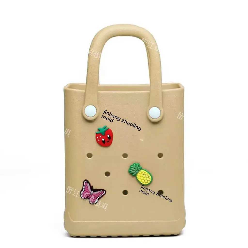 Waterproof portable DIY mini beach bag with movable hole storage EVA bag compact portable handbag W250415