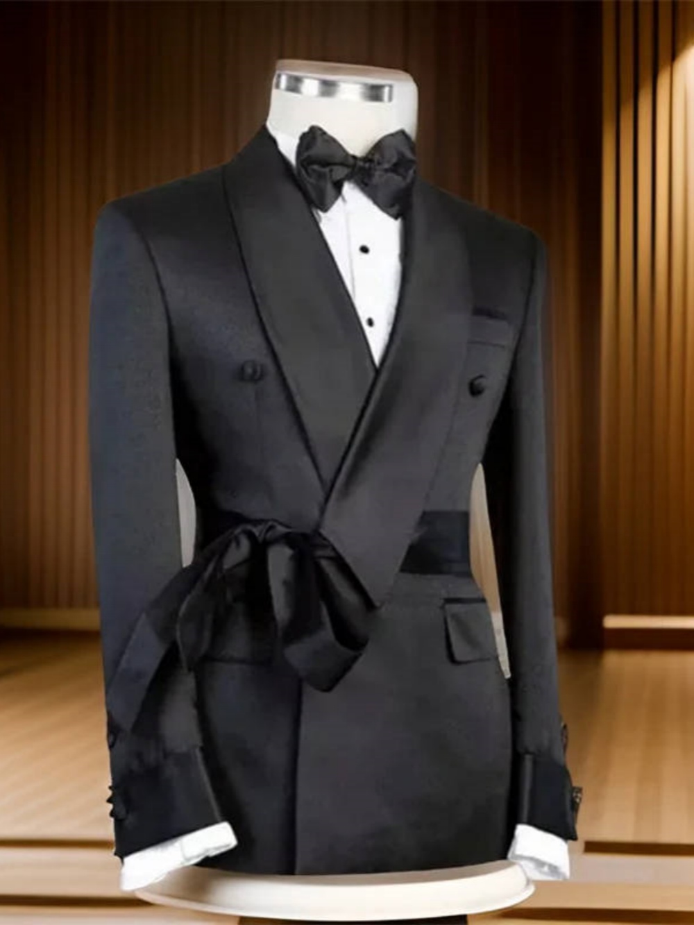 Classic Black Wedding Tuxedos 1 Piece Set Jacket Drawstring Men Suit Shawl Lapel Fashion Style Party Suits Customized