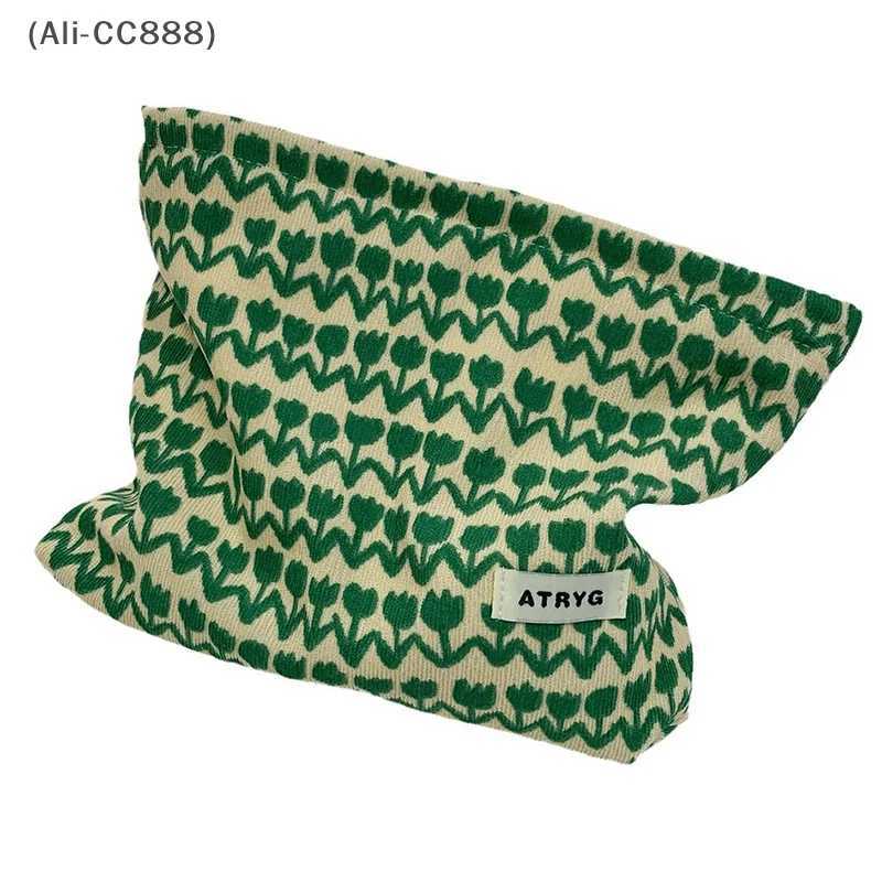 Corduroy Cosmetic W Bag Womens Fi Travel Flower Printed Makeup Bag lipstick Party Organizer Bag Portable Storage BagXJ250415
