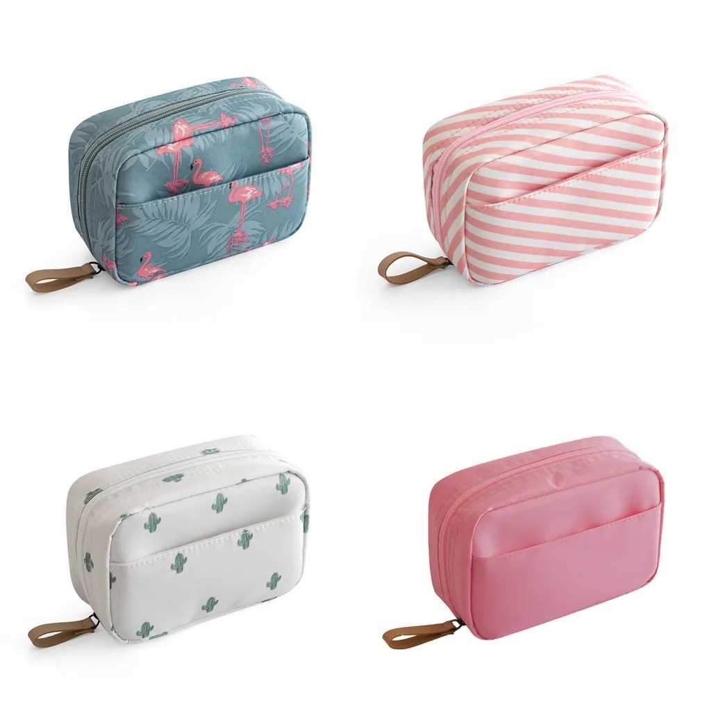 New cosmetic bag flamingo solid color travel toilet storage bag cactus beauty cosmetic bag organizer special discountXJ250415