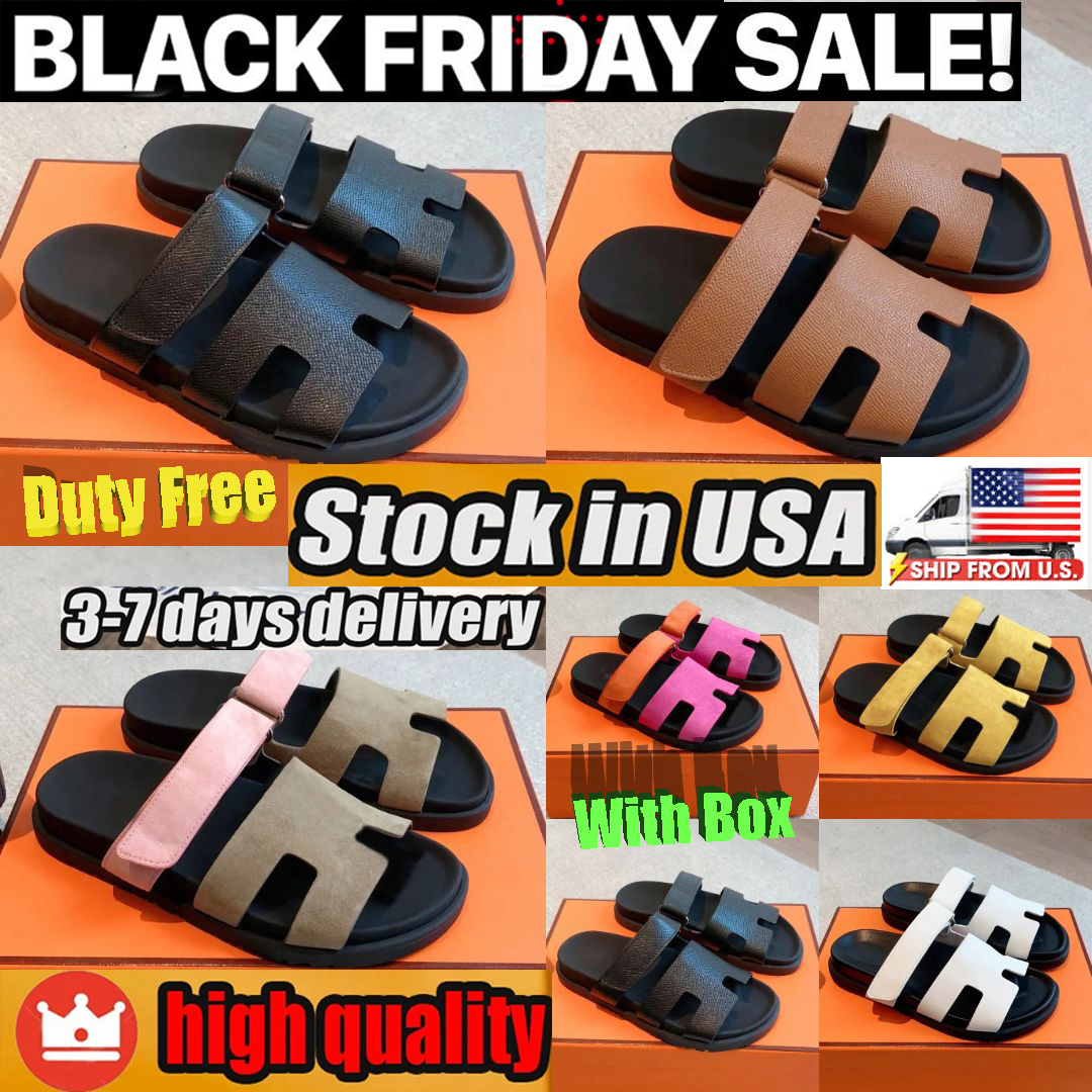 H Designer Shoes Designer Sandals Platform Heels Sandals With Box Womens Flat Slides Summer Outwear Leisure Vacation Beach Shoes Women Slide Leather All Series