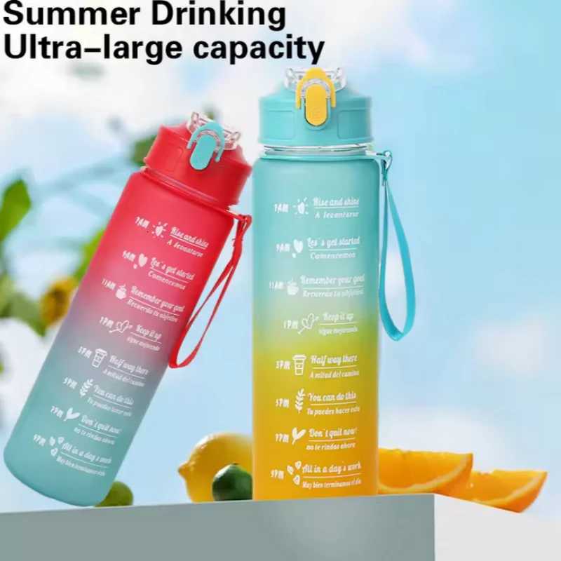 800ML Large Capacity Sports Water Bottle Leak Proof Plastic Drinking Cup With Scale Suitable For Travel Fitness LeakproofW251114
