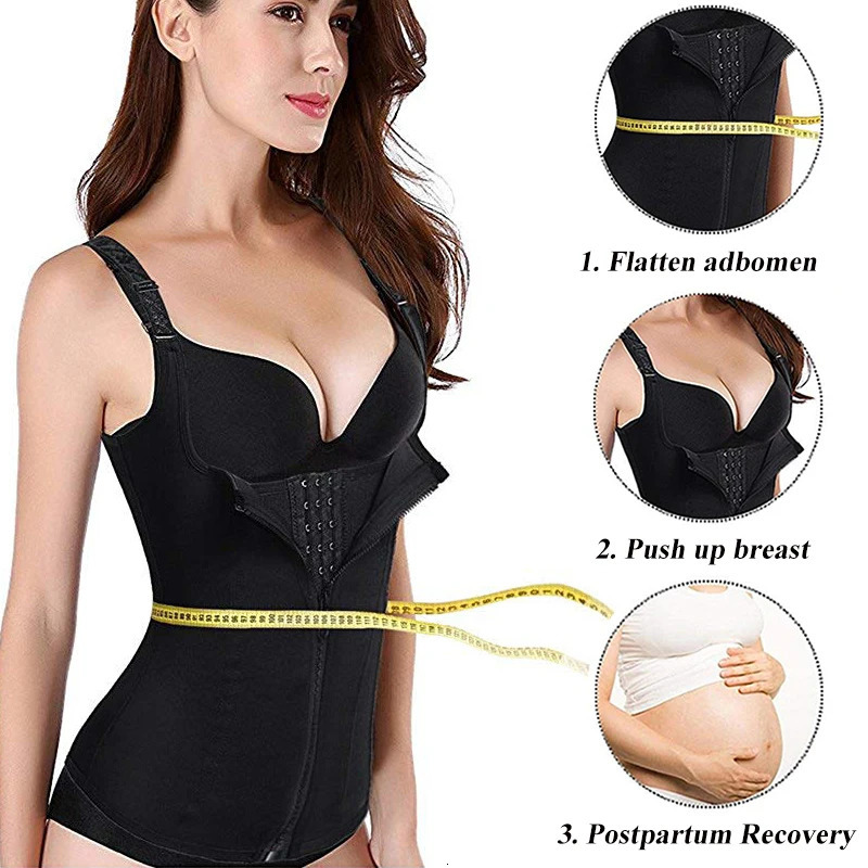 CXZD Plus Size S-4XL Body Shapers Vest Waist Trainer Slimming Vest Shapewear Weight Loss Waist Shaper Corset 250415