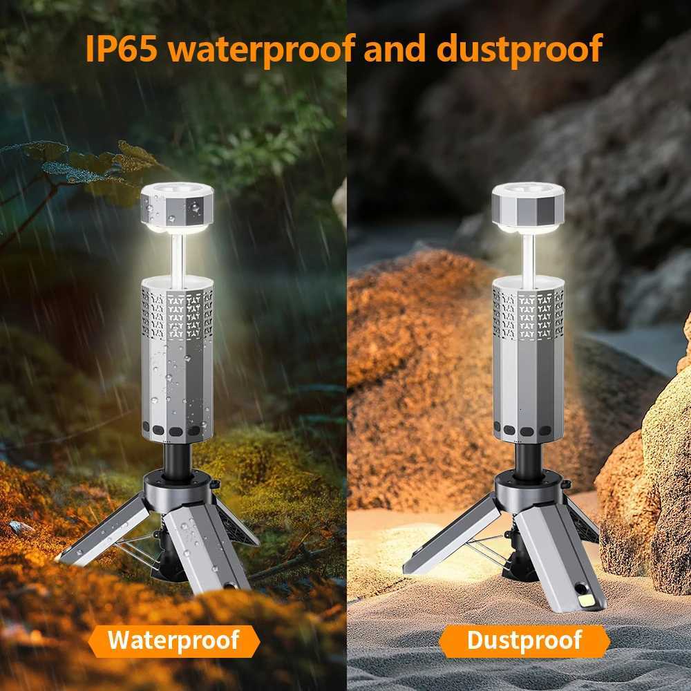 15600mAh Camping Lights Rechargeable Telescopic Portable Tent Lantern Collapsible Flashlight Hiking Fishing Travel M251115