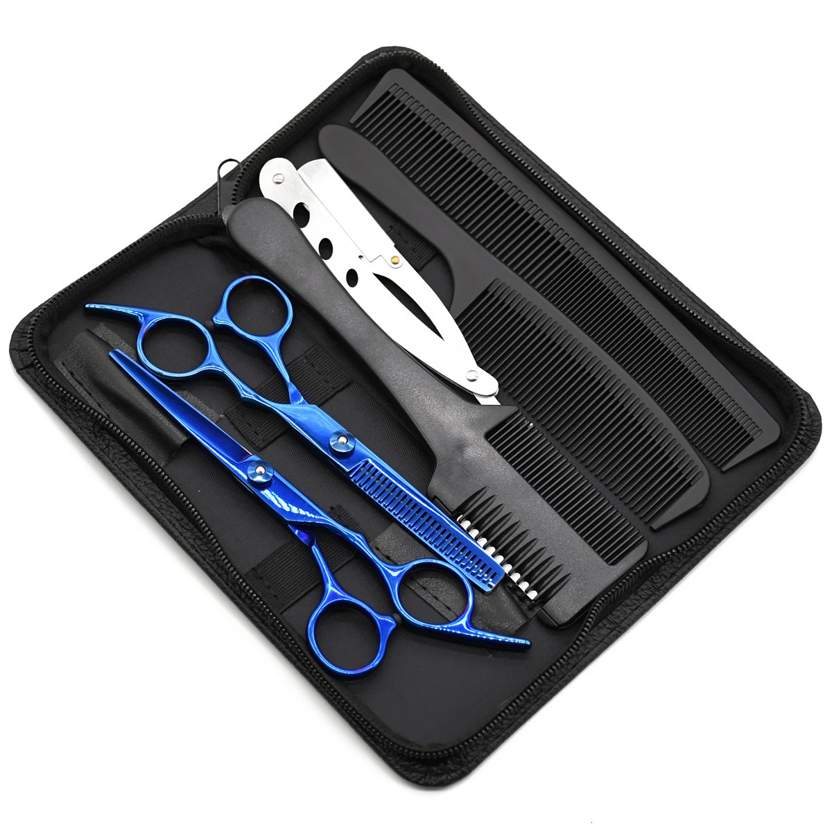 Hair Scissors 6 Japan Stainless Professional Hairdressing Scissors Barber Shop Hair Cutting Scissors Thinning Shears Razor Comb 250414