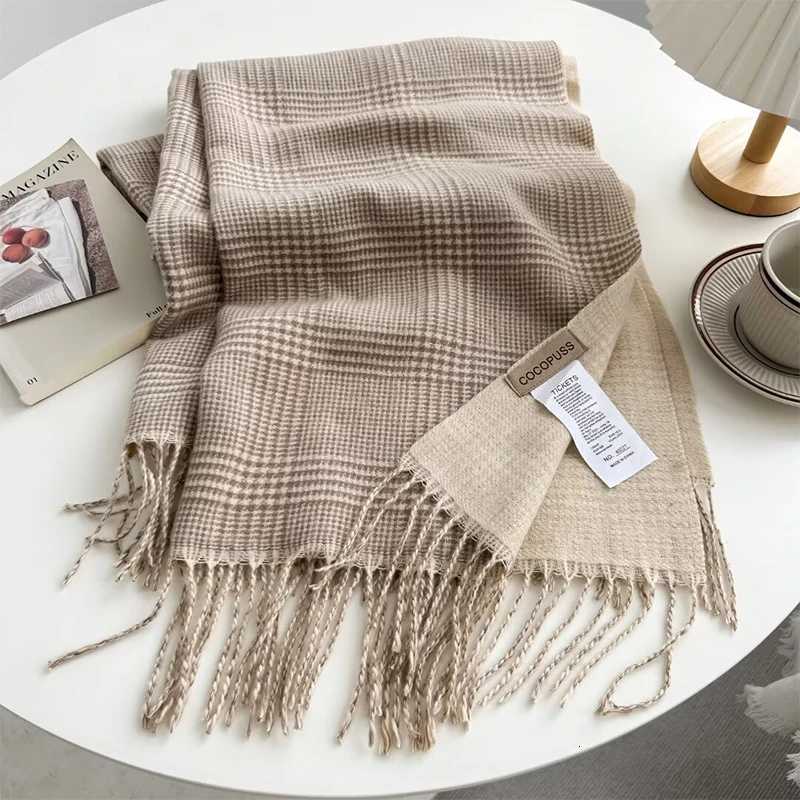 Luxury Luxury Plaid Print Cashmere Scarf for Women Pashmina Shawl Winter Wraps 2024 Warm Blanket Poncho Female Echarpe Bufanda Y251115