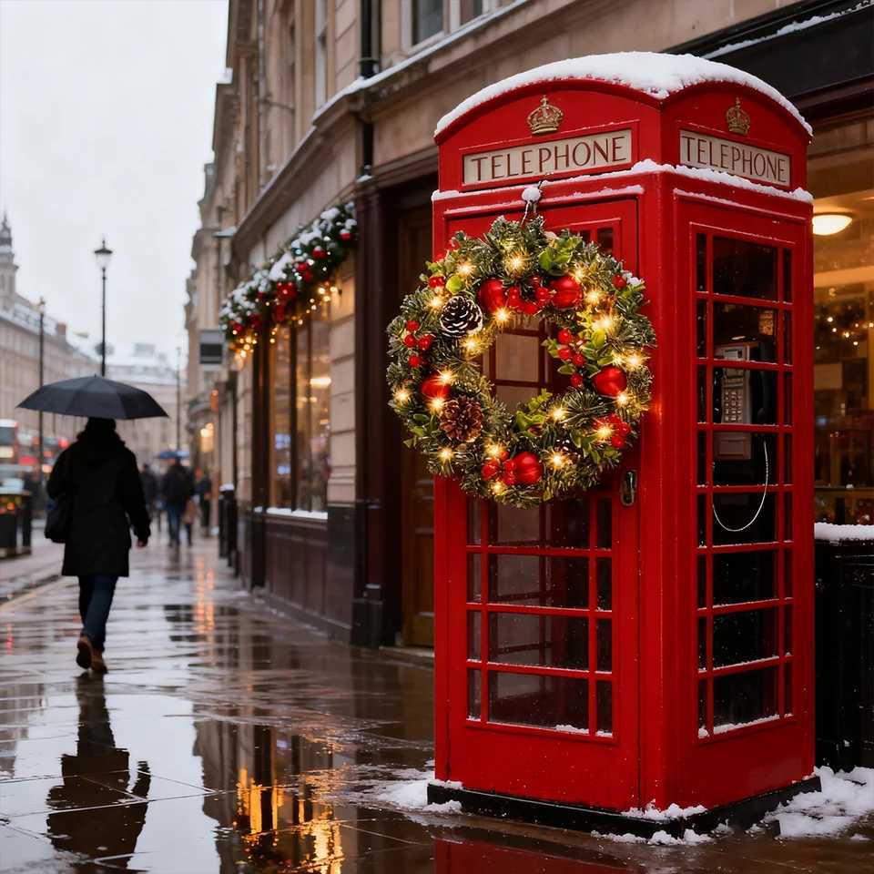 House Red Garland Christmas Decoration Entrance Door Ornament LED PVC Fruit Christmas Wreath Window Door Wall Home Decor GiftsM251115