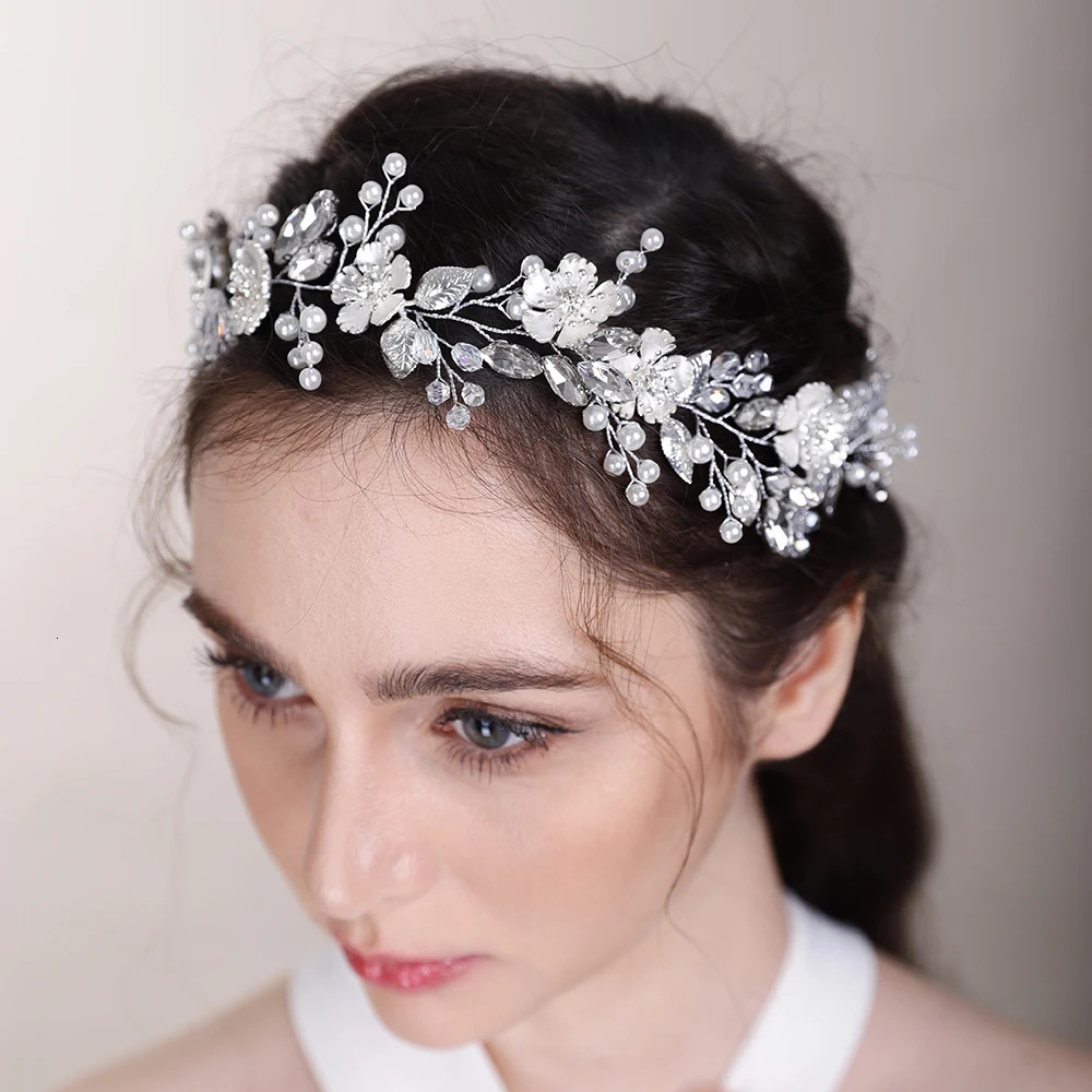 Pearl Bridal Hair Accessories Dresses For Special Events Flower Headbands Bridesmaids Gifts Trendy Wedding Hair Jewelry 250414