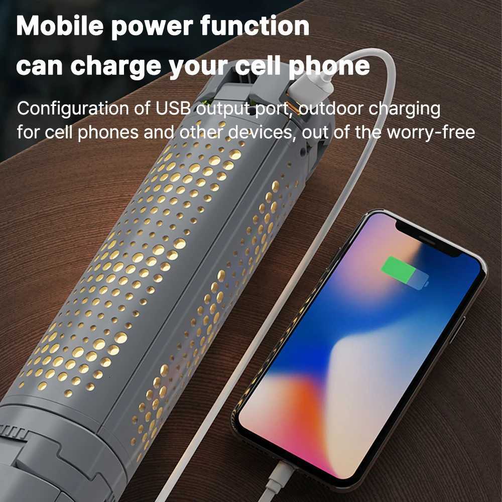 8000mAh Rechargeable Outdoor Portable Hiking Camping Fishing Flashlight Telescoping Camping Lantern Telescopic Camping Light M251115