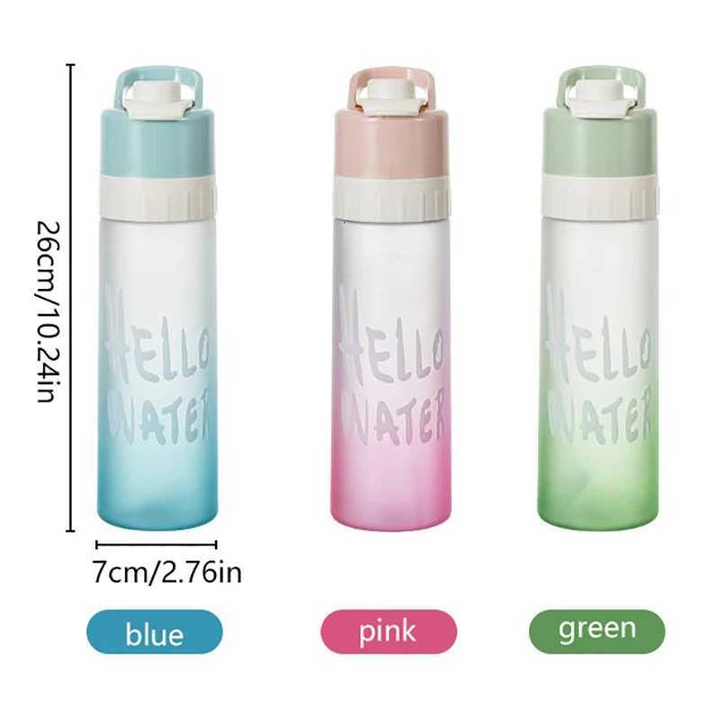 650ml Spray Water Bottle Outdoor Sports Fitness Water Cup Large Capacity Portable Water Bottle Jet Water Spray CupW251114