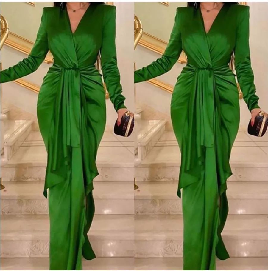 Green Mermaid Prom Dresses Long Sheeve Plus Size Elegant Evening Formal Gown Custom Made Dress Bridesmaid 2025