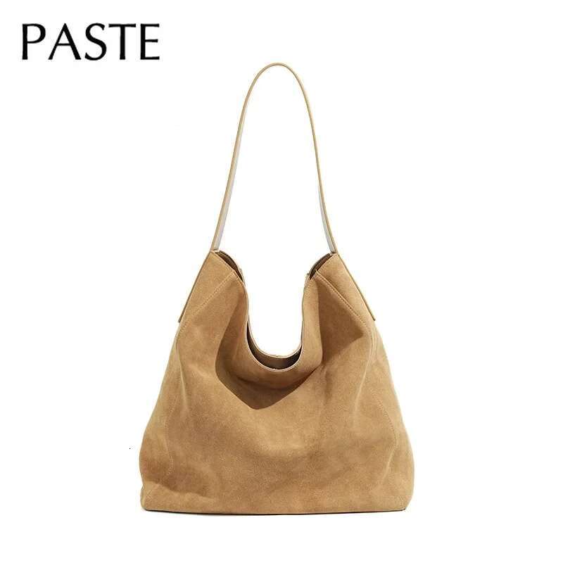 Customized for Individuals Large Capacity Winter Tote High Class Matte Suede Wool Women Handbag Coffee Kakhi Travel Shoulder Bag