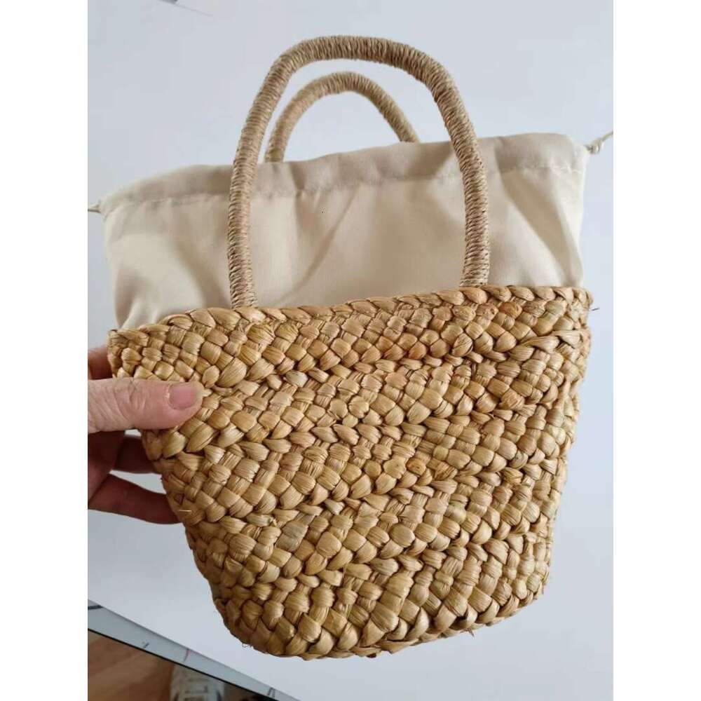Handmade Beach Bag Tiktok Simple Cute Mini Corn Husk Baby Basket Straw Woven Bag DIY Kq2