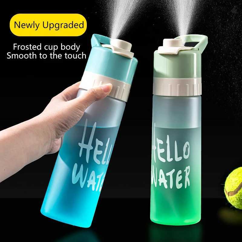 650ml Spray Water Bottle Outdoor Sports Fitness Water Cup Large Capacity Portable Water Bottle Jet Water Spray CupW251114