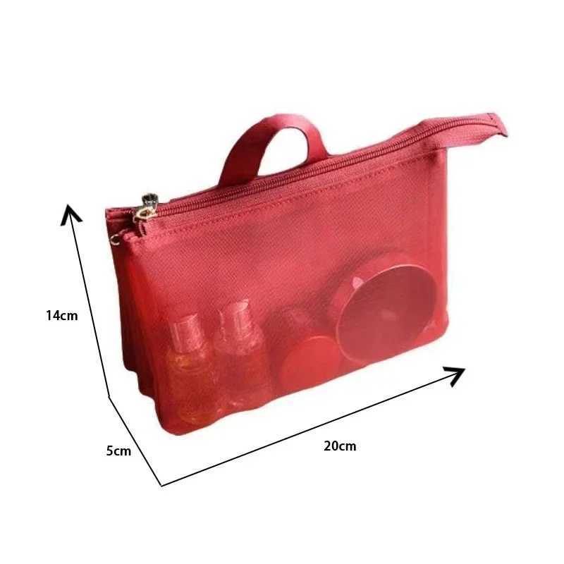 Large capacity cosmetic bag skin care product lipstick toilet makeup organizer case study grid 3-layer travel wing storage bagXJ250415