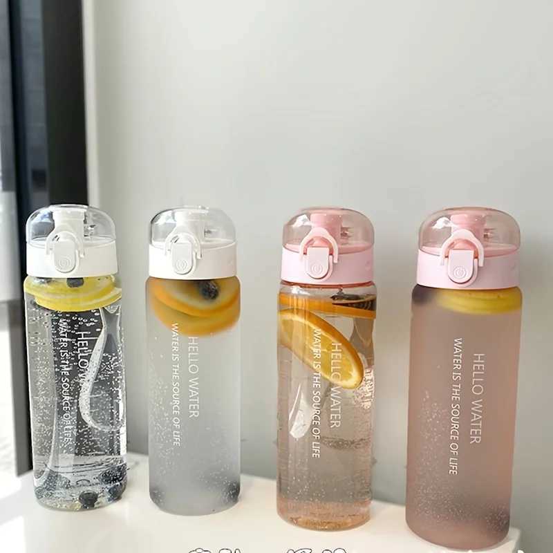 1pc 780ml/2637oz Frosted Transparent Water Bottle for School Outdoor and Fitness Activities - Stay Hydrated and HealthyW251114