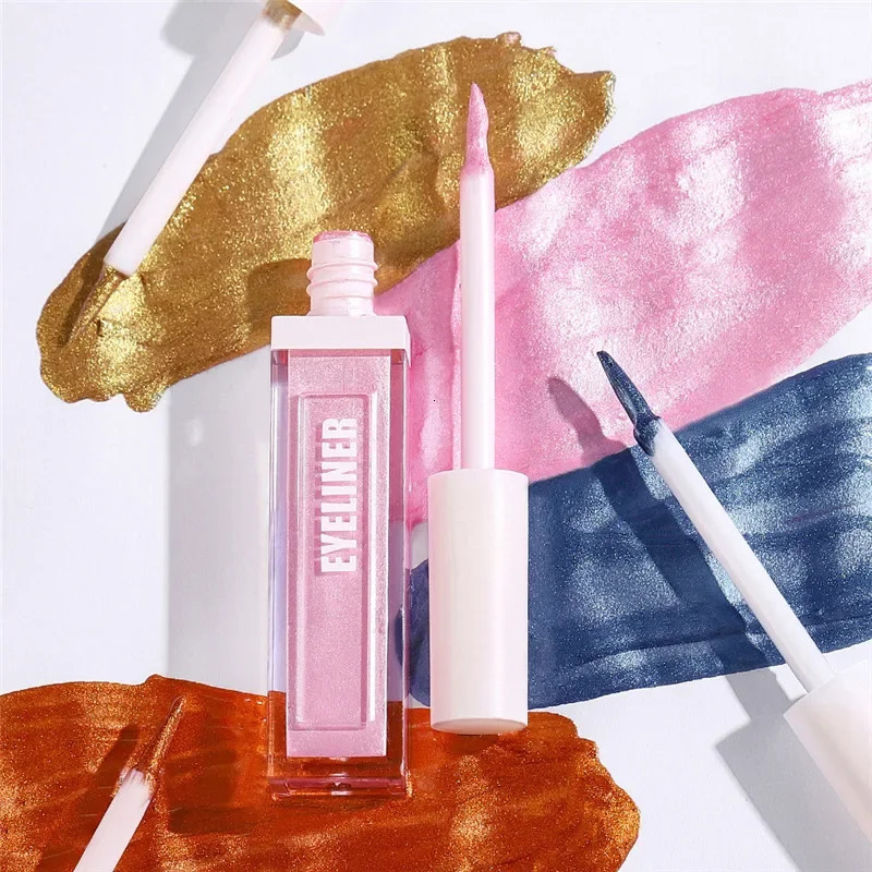 12 Colors Waterproof Metallic Liquid Eyeliner Long-lasting Green Gold Blue Sweatproof Quick-drying Eyeliner Pencil Eyes Makeup 250414