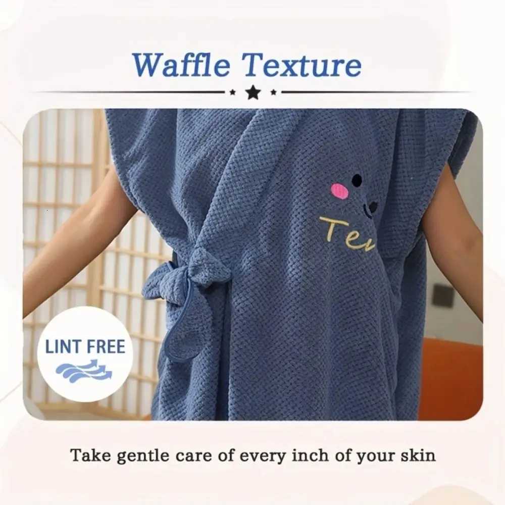 Womens Wrap Towel Spa Robe Hair Towel Adjustable Closure Long Robe V-Neck Shawl Bathrobe Dry Hair Cap Set Fluffy Comfortable C251115