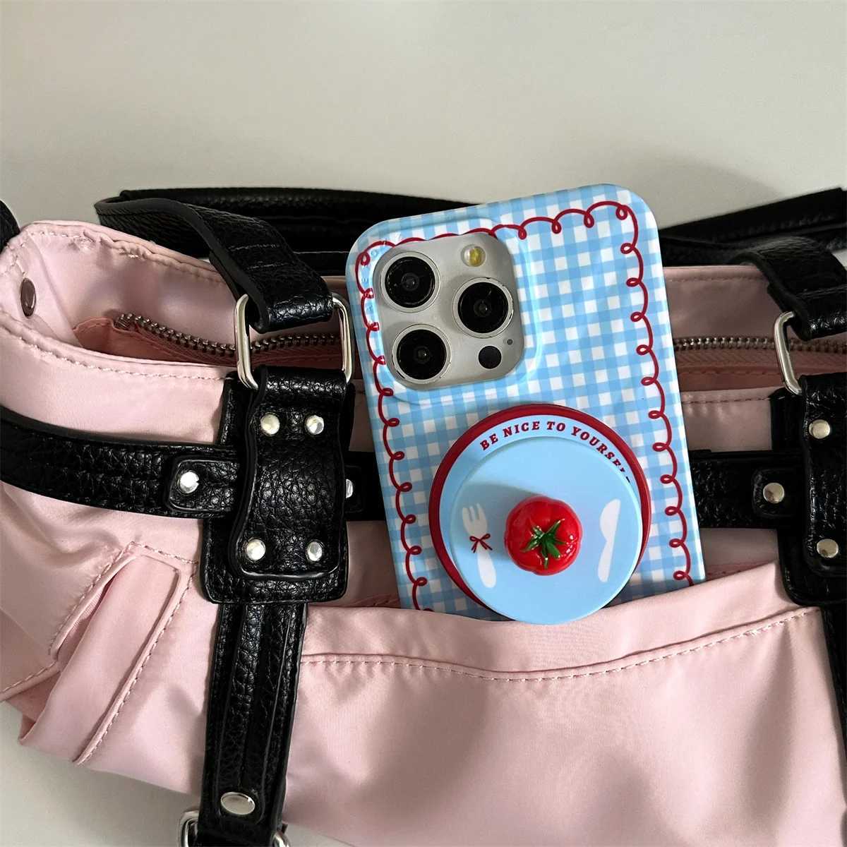 Fashion Wrinkle Texture Plaid Pattern Magnetic Phone Case For iPhone 16 Pro 15 14 Pro Max Cover with Stand Cute Cases J251202